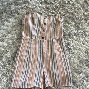 Striped Romper with bow on back